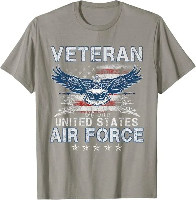 Proud US Air Force Veteran USA Flag Patriotic Vintage Mens Unisex