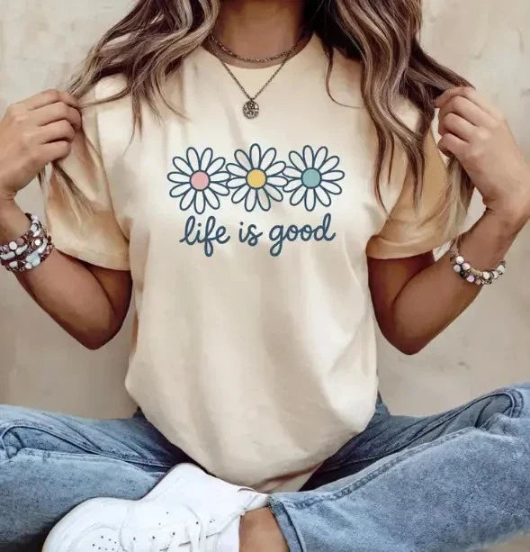 Life is Good s, Wildflower Shirt for Women, Summer Shirt, Flower Shirts Unisex
