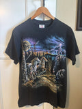 Vintage 90s Gardner Stand out Designs Wild Horses Mens Large Black RARE Unisex