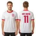 Personalised Poland Polska Football Ringer | Soccer Retro Polish Jersey Unisex