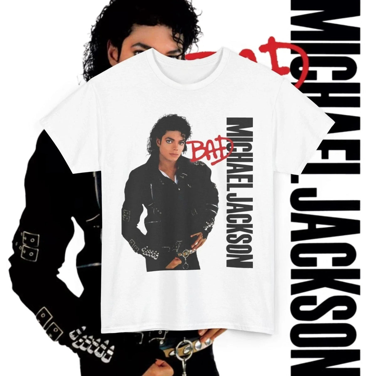 Michael Jackson Cotton s Graphic Print Unisex MJ Bad Black Or White Tees Unisex