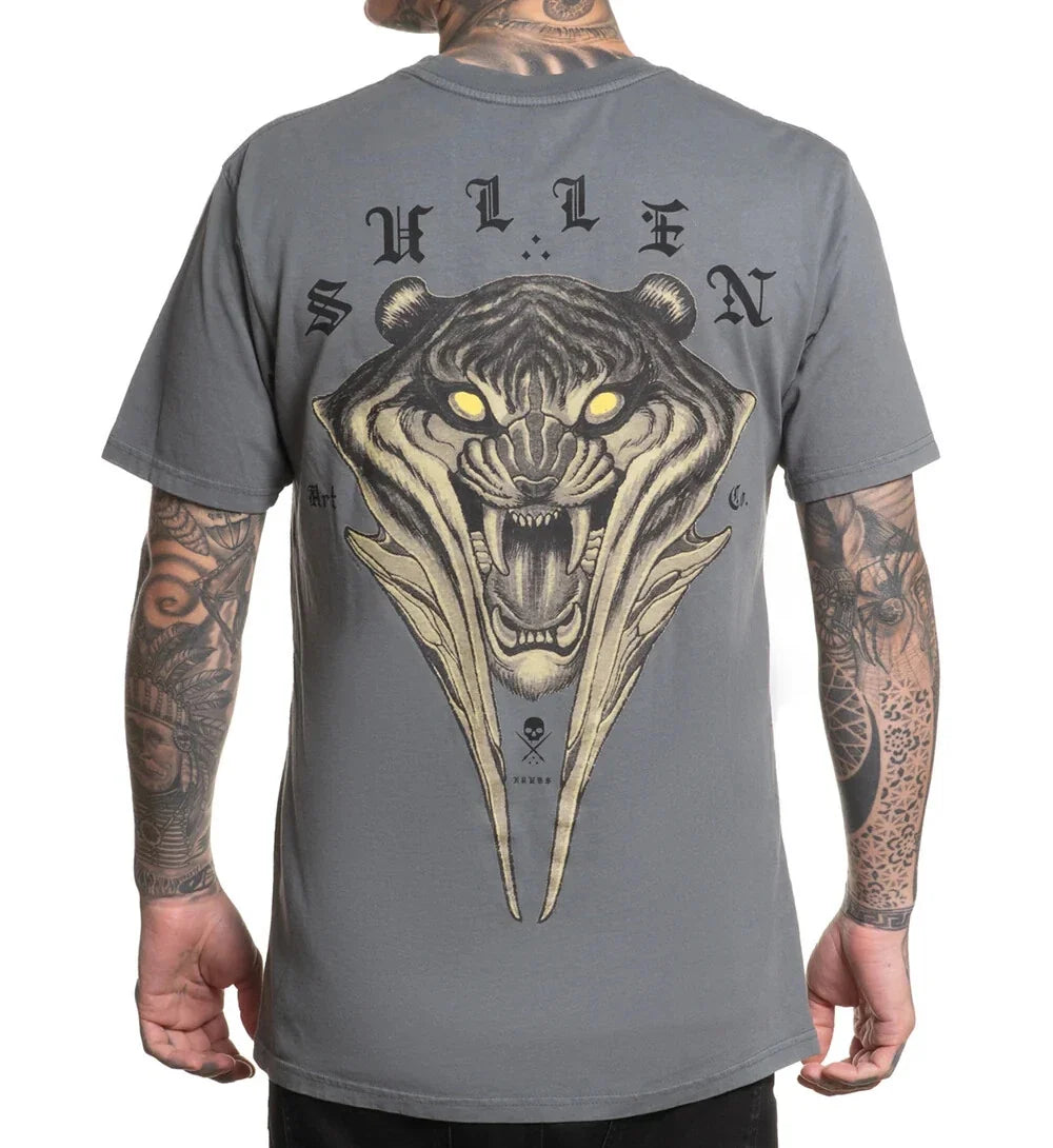 Sullen Punk Pin Up Street Americana Metal Tattoo Art Mens Premium Tee SABER Unisex