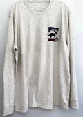 IZOD Men's Long Sleeve Saltwater Graphic , Oatmeal Heather, Medium Unisex