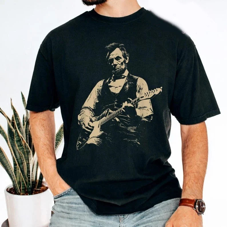 President Abraham Lincoln Playing Guitar Abe Lincoln Unisex