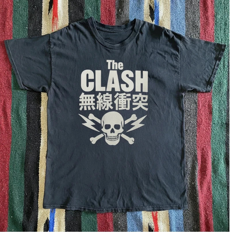 The Clash Japanese Skull Punk Rock Vintage Style Unisex S-5XL New Cotton Unisex