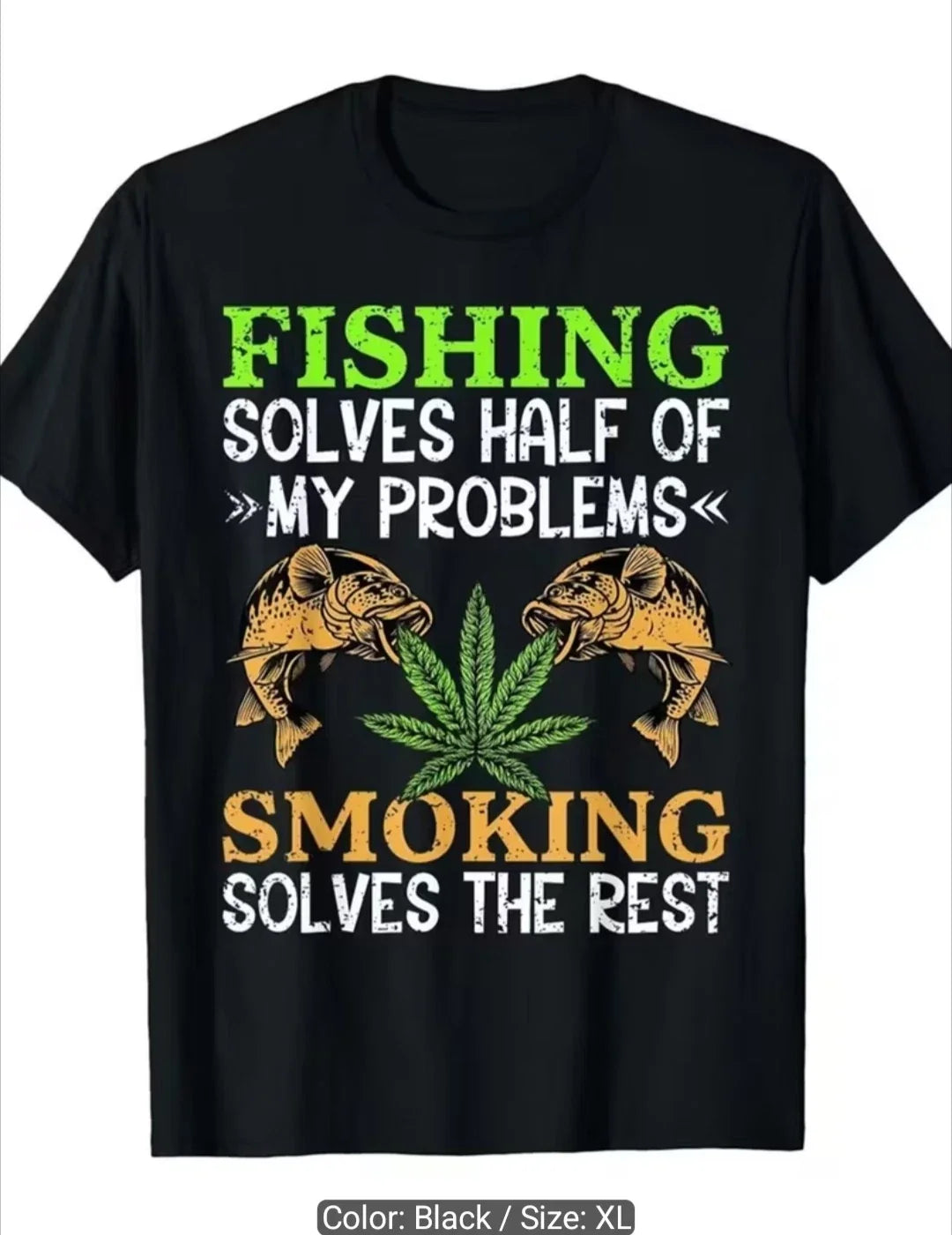 MEN/WOMEN BLACK XL FISHING HEAVYWEIGHT 180g COTTON Unisex