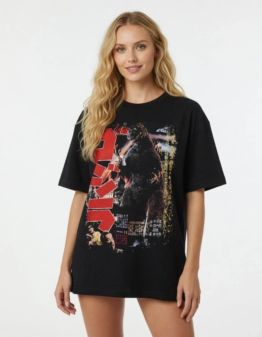 Classic Japanese Kaiju Monster Movie Poster Graphic T Shirt Tee Unisex
