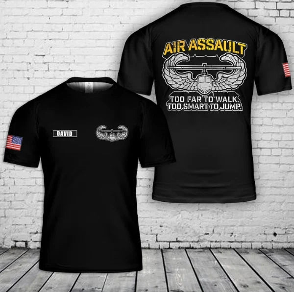 Custom Name US Rappel Master Tab w Air Assault Badge 3D Unisex
