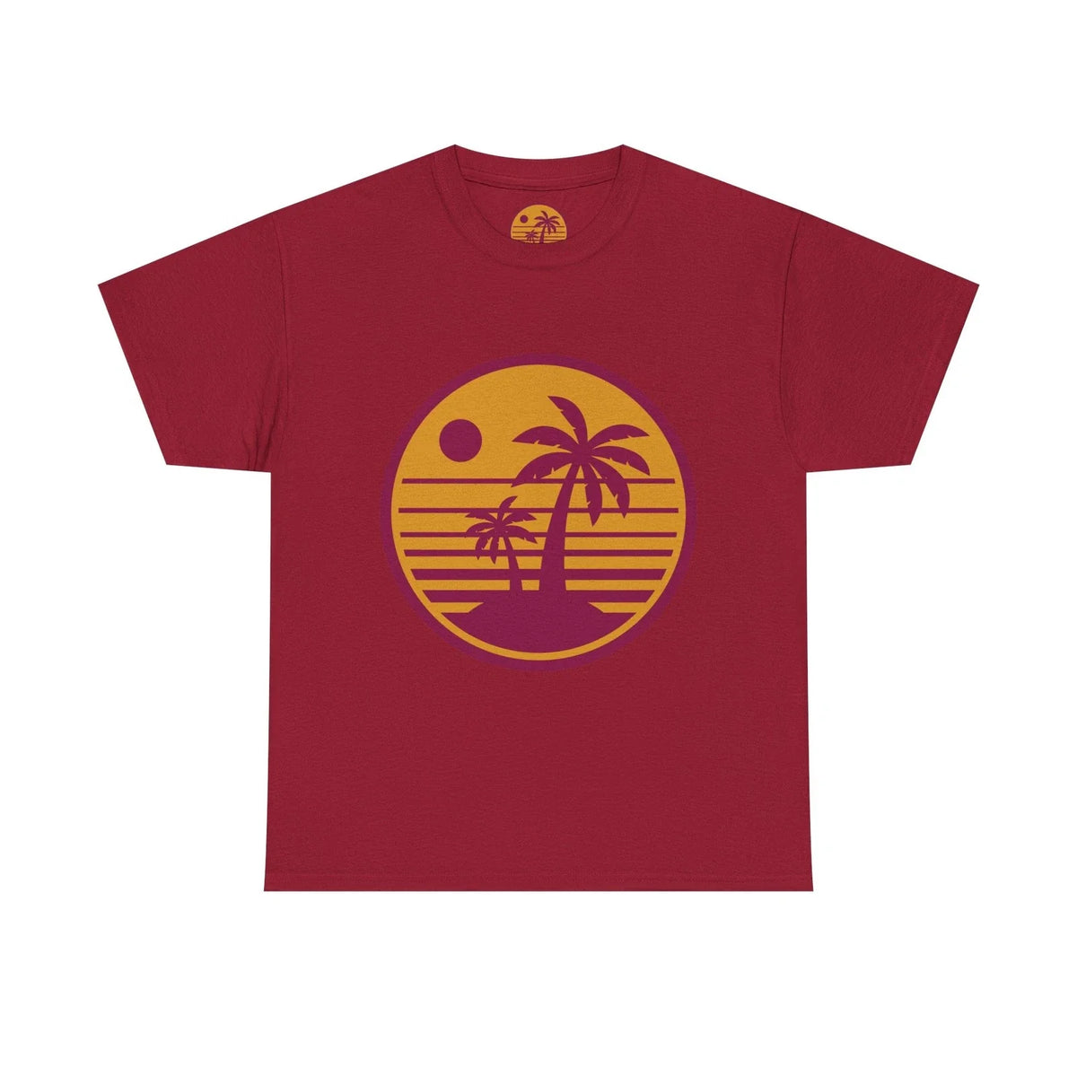 Retro Palm Tree Sunset | Vintage Beach Circle Design Unisex