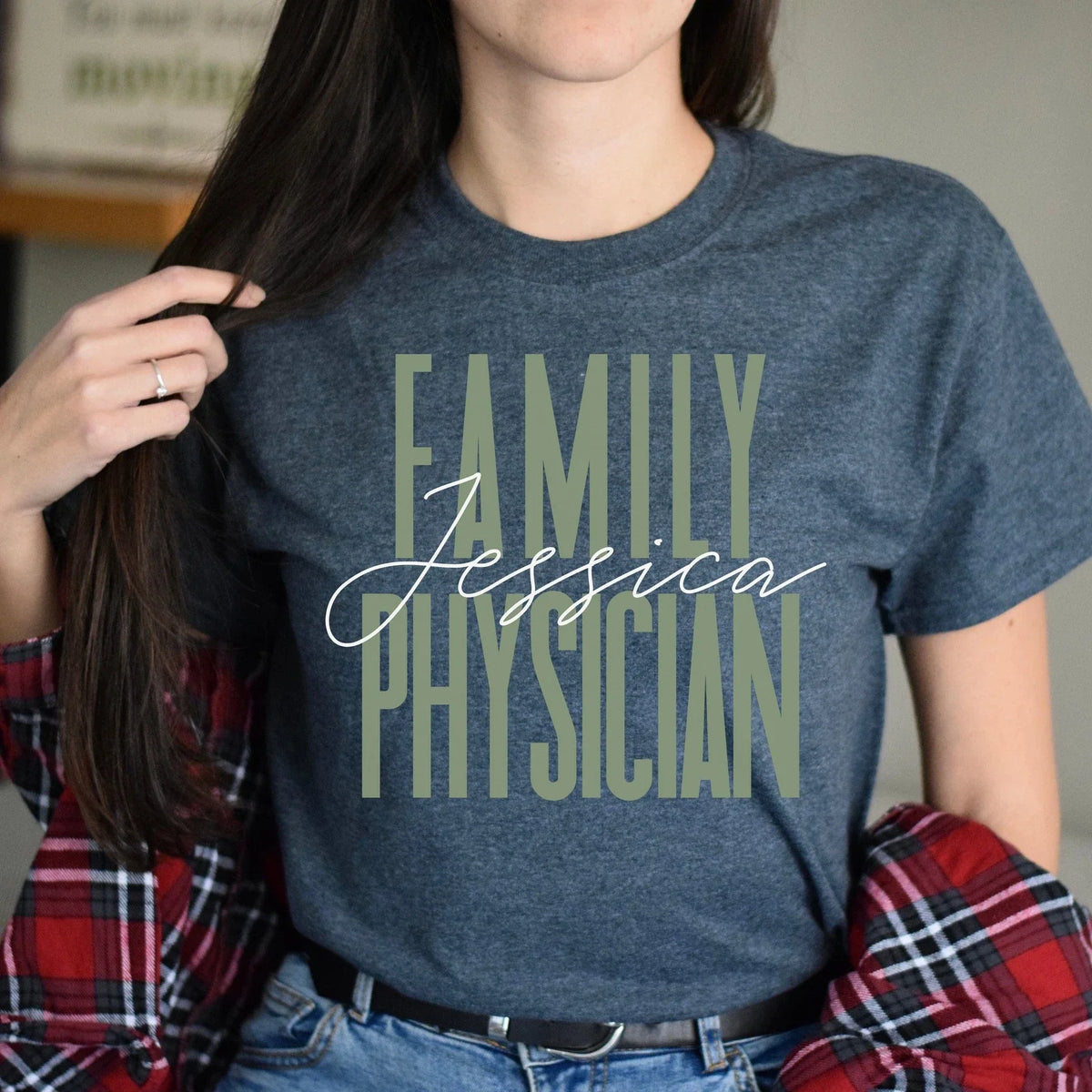Family physician gift Family Therapist Doctor Customized Unisex tee Blac Unisex
