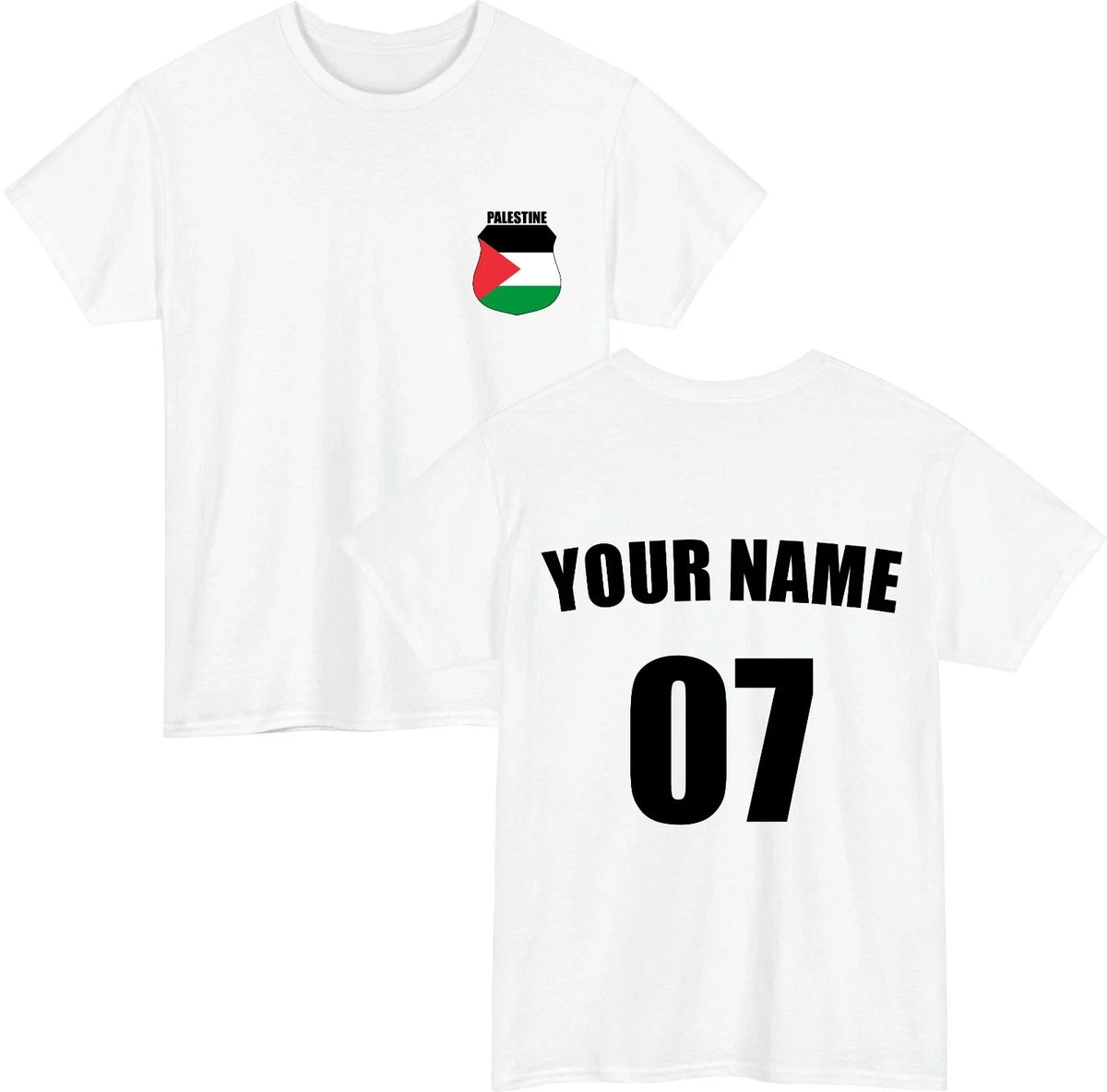 Personalised Palestine Football Custom Name Number Fan Gift Unisex Top Unisex