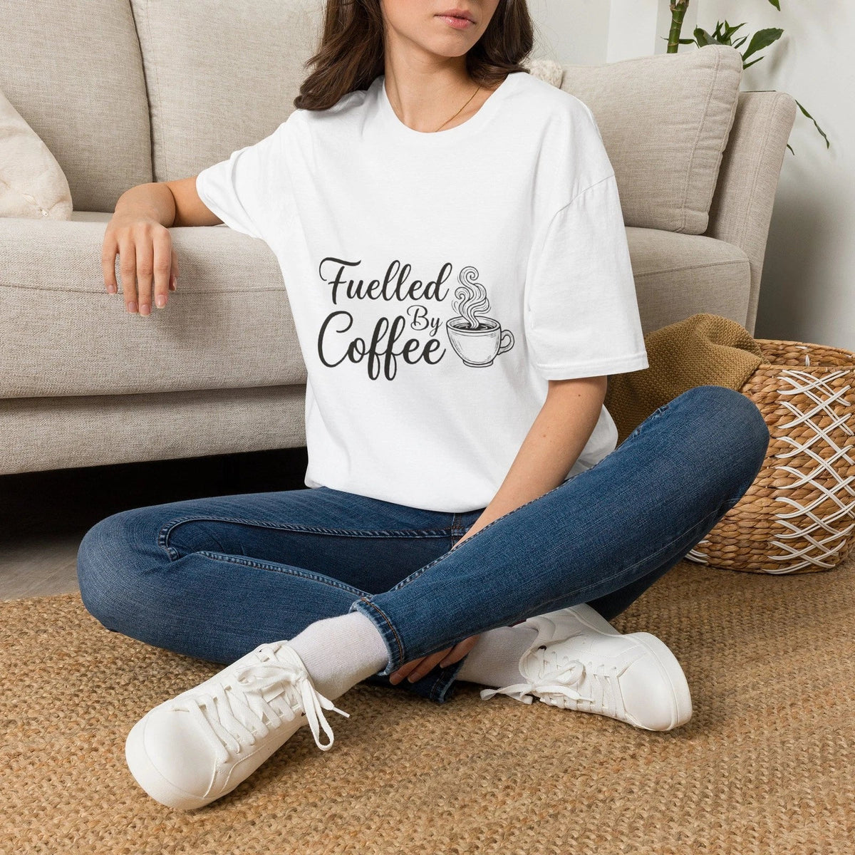Fuelled By Coffee T Shirt Women Funny Slogan Retro Vintage Graphic Tee Gift Unisex