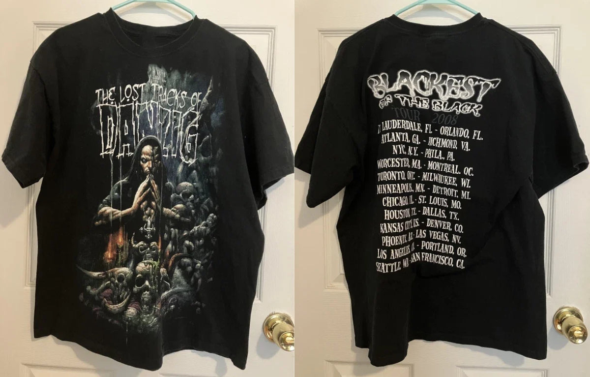 Vintage Danzig Lost Tracks 2008 Blackest of the Black Tour Shirt Men's S-5XL Unisex