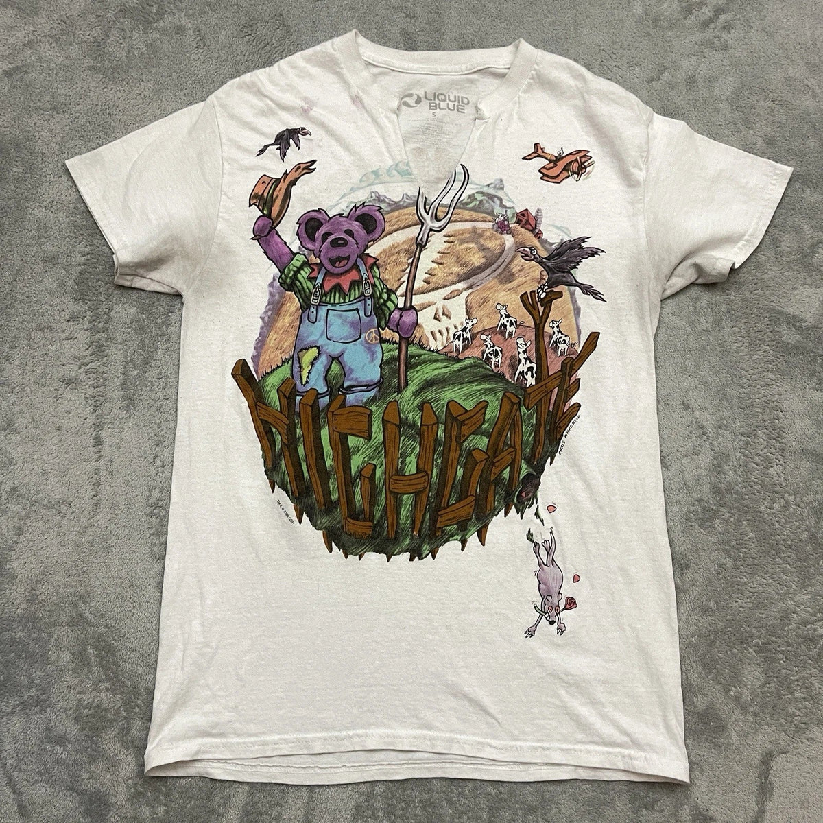 Liquid Blue Grateful Dead Highgate T Shirt Size Small Farm Tractor Fork Unisex