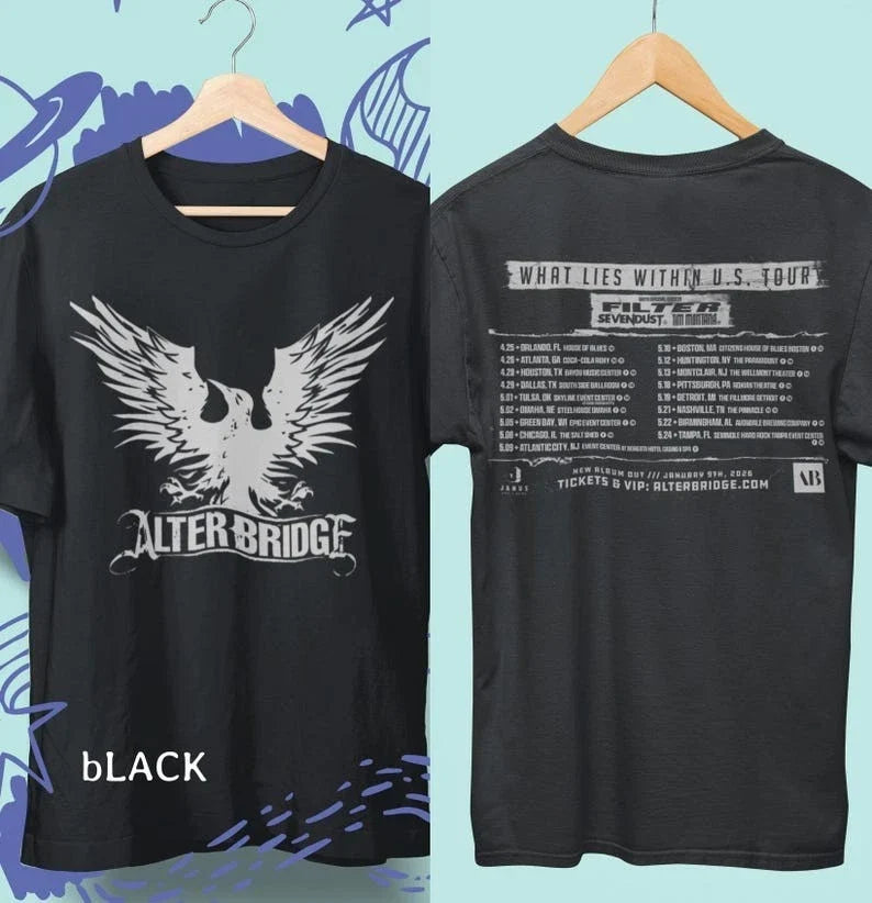 Unisex tshirt Alter Bridge Tour 2026 , Rock Band Tee, Concert Shirt Unisex