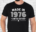 Personalised Made In 1976 Shirt Custom Birthday Gift Vintage Retro Tee Xmas Tops Unisex