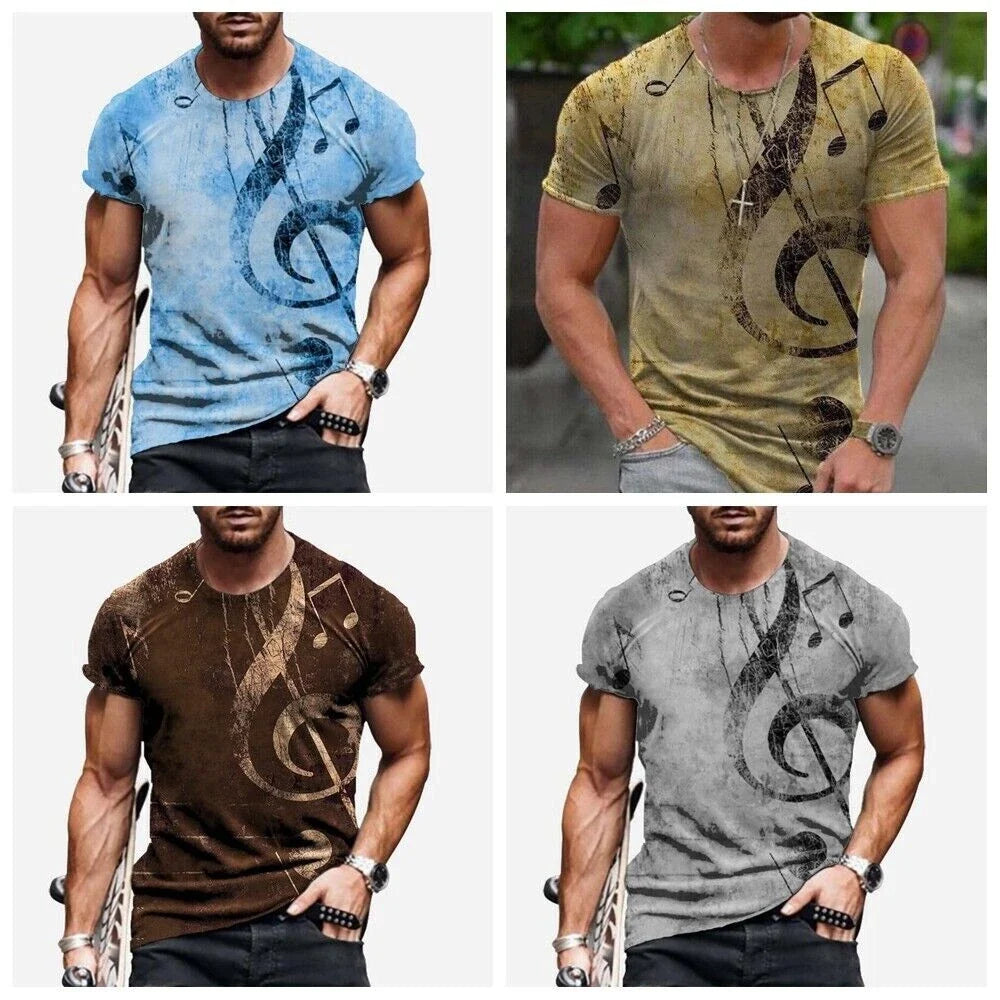 Men Musical Note Music Treble Clef Fashion Casual Streetwear Silky Soft Unisex
