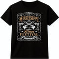 Mississippi Blues Festival T Shirt Vintage Guitar Music Retro Rock Concert Tee Unisex