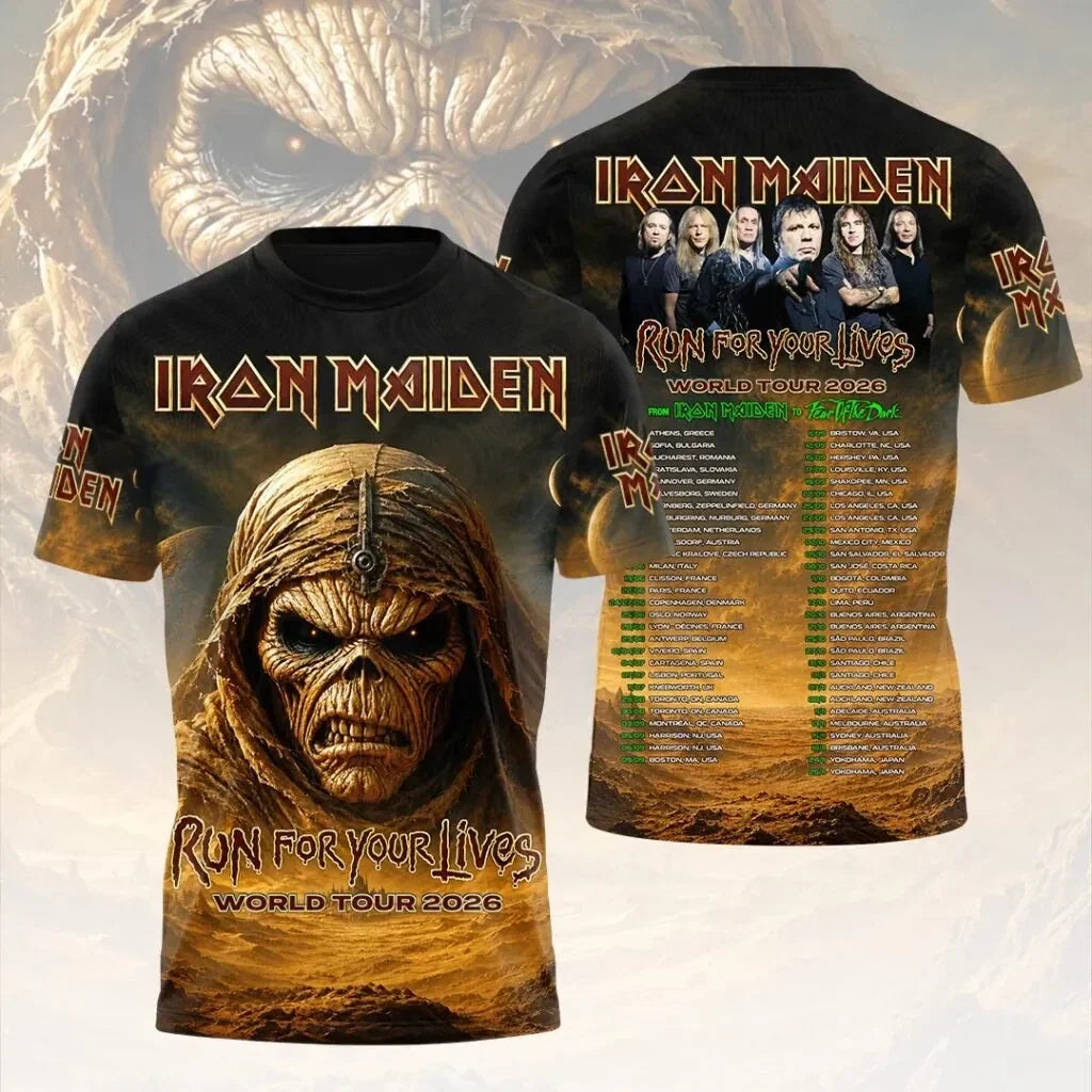Maiden 2026 World Tour 3D Apparel Tshirt Unisex