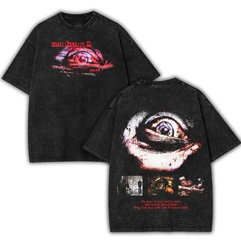 MANHUNT 2 Double Printed Washed 2 Sided Printing RPG action Video anime Unisex