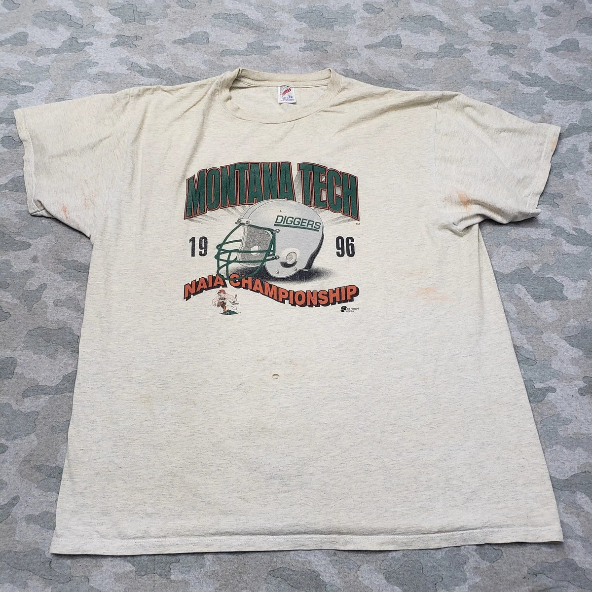 Vintage Montana Tech Jerzees Shirt Mens 2X Beige Short Sleeve Unisex