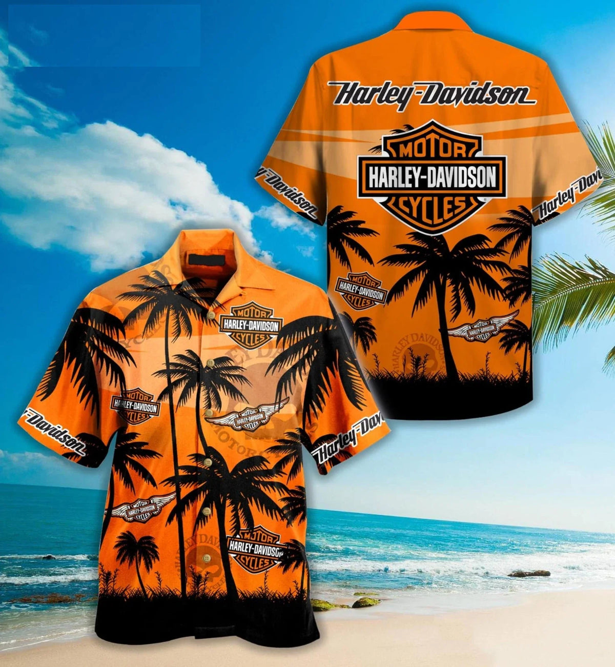 Hawaiian Shirt Men Vintage Motorcycle Harly-Davidson Shirt, Biker shirt Unisex