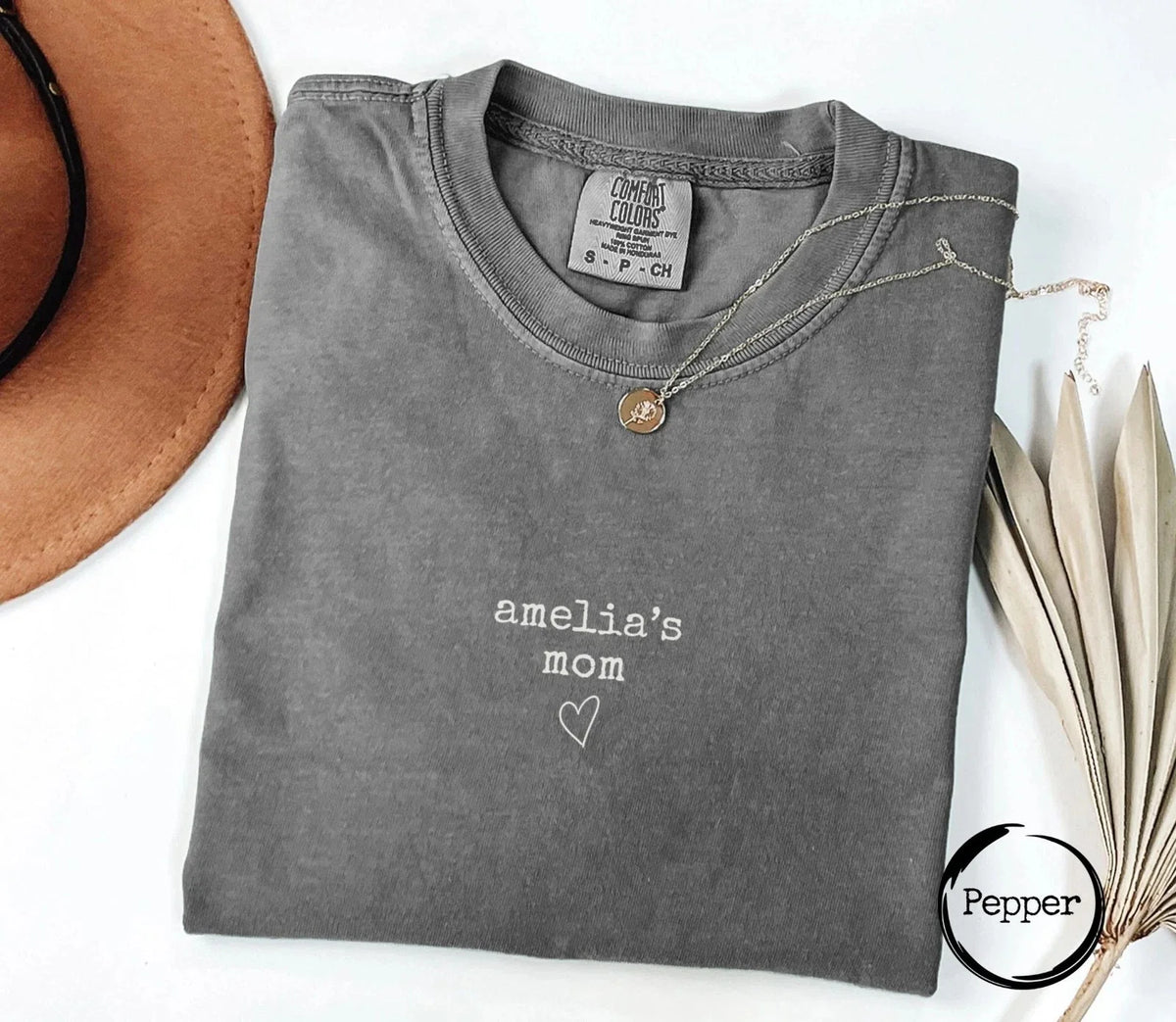 First Mothers Day Gift for Mom Shirt, Minimalist Mom Tee, Custom Kids Name Gift Unisex