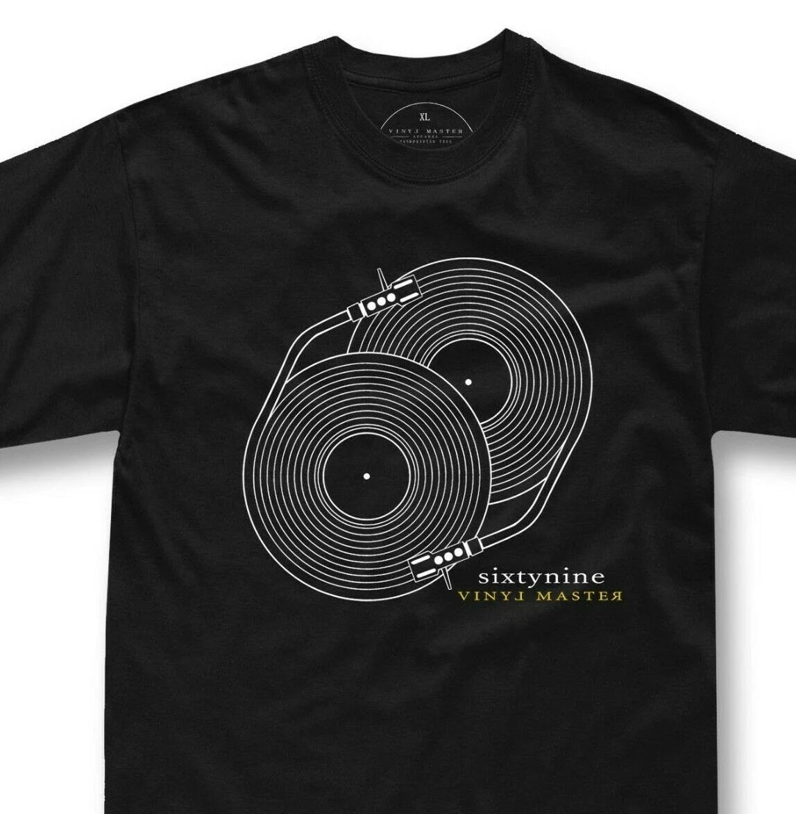 t shirt dj sexy 69 vinyl disc record technics mk2 funny retro vinyl Unisex