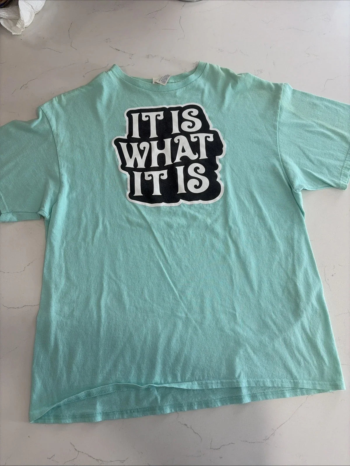 It Is What It Is Blue XL Print Shirt Sarcastic Funny Saying Unisex