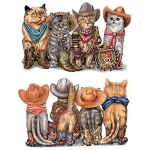 Cowboy Cats Front and Back Print Tshirt Sizes/Colors Unisex
