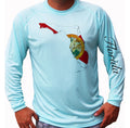 Florida Flag Map Fishing Boat Sport Long Sleeve UPF 50 Sun UV Protection Unisex