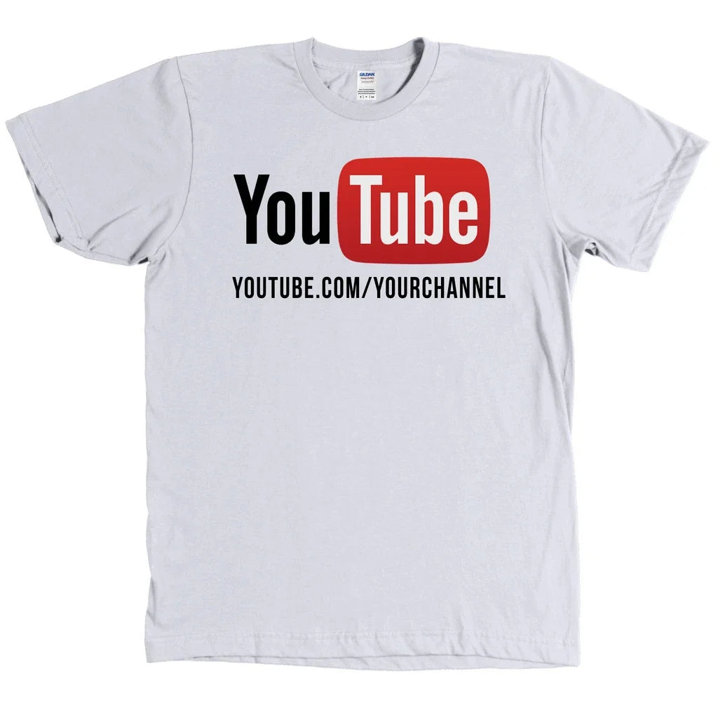 YouTube Channel CUSTOM URL Shirt - YOUR CHANNEL ON A SHIRT - MANY COLORS Unisex