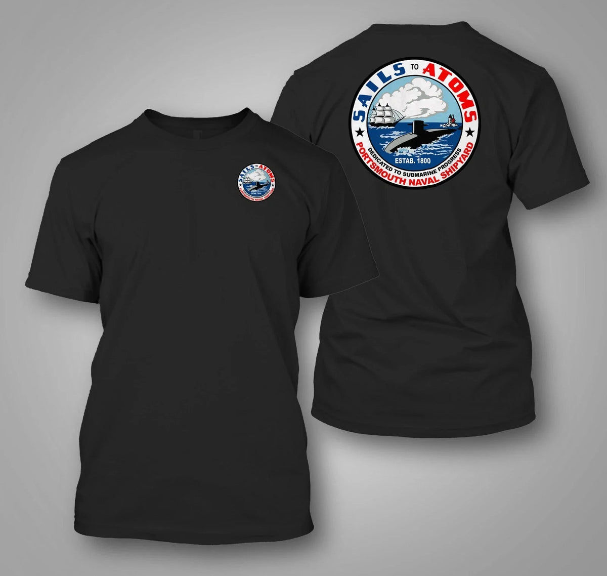 Portsmouth Naval Shipyard U.S. Navy Yard- Custom front and back tee Unisex