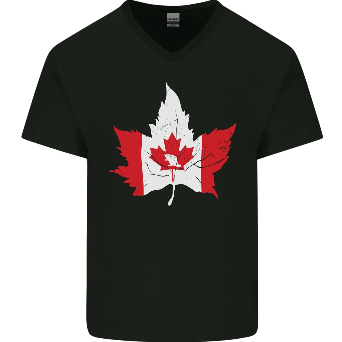 Canadian Maple Leaf Flag Canada Beaver Mens V-Neck Cotton Unisex