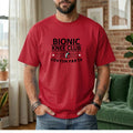 Bionic Knee Club Custom Parts T Shirt Knee Replacement Recovery Tee Gift- Red Unisex
