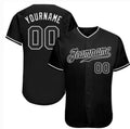 Hot Custom White Black Pinstripe Black-Gray Baseball Jersey Unisex