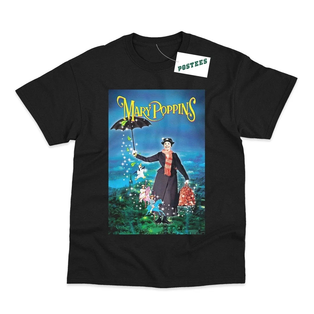 Retro Movie Poster Inspired by Mary Poppins DTG Printed Black or White Unisex