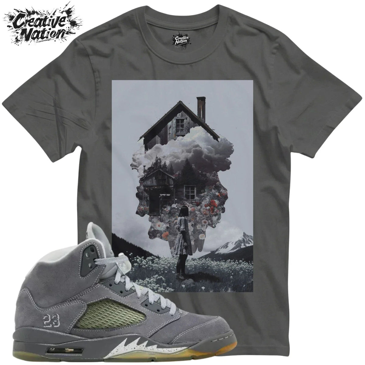 Shirt To Match 5 Wolf Grey Unisex Tee Sneaker Shirt Cool Shirt Sneaker Tee Unisex