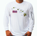 Hawaii Islands Map Long Sleeve UPF 30 Boat Beach Sport UV Protection Unisex