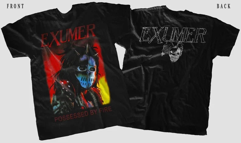 New D T G Printed Tee - EXUMER Possessed By Fire Classic Design - Sizes S-5XL Unisex