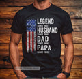 Personalized Papa Shirt American Flag Patriot Gift Custom Years New Grandpa Tee Unisex