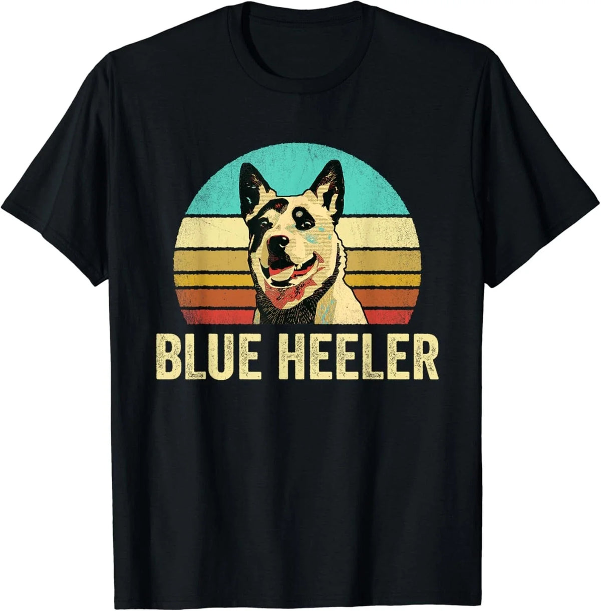 Vintage Blue Heeler Shirt Dog Sunset Gift Unisex Unisex
