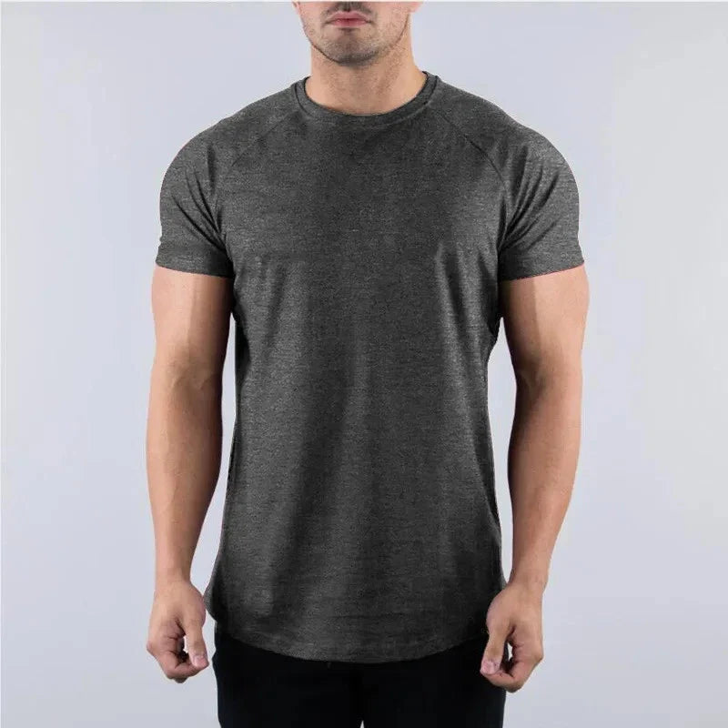 Men's Summer Muscle fit Short Sleeve Loose Mid Section Cotton Blend Unisex