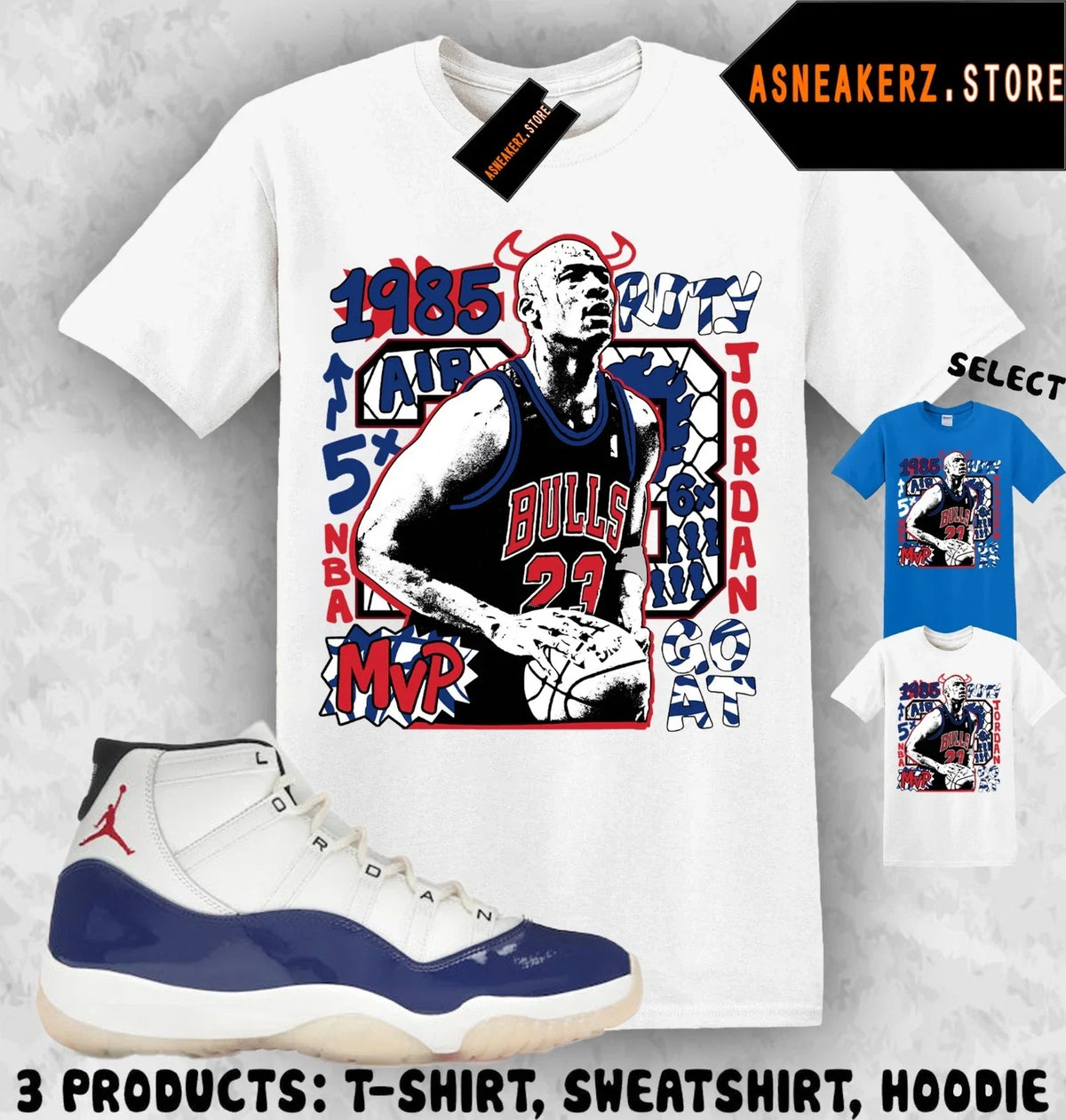 Tee Shirt Matching AJ 11 Rare Air 2025 To Match Sneaker Vintage MJ Bulls Unisex