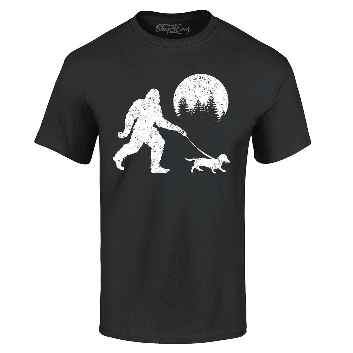 Bigfoot Walking Wiener Dog Funny Sasquatch Dachshund Shirts Unisex
