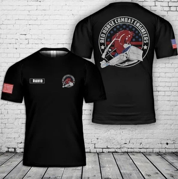 Custom Name RED HORSE Combat Engineer 3D Unisex