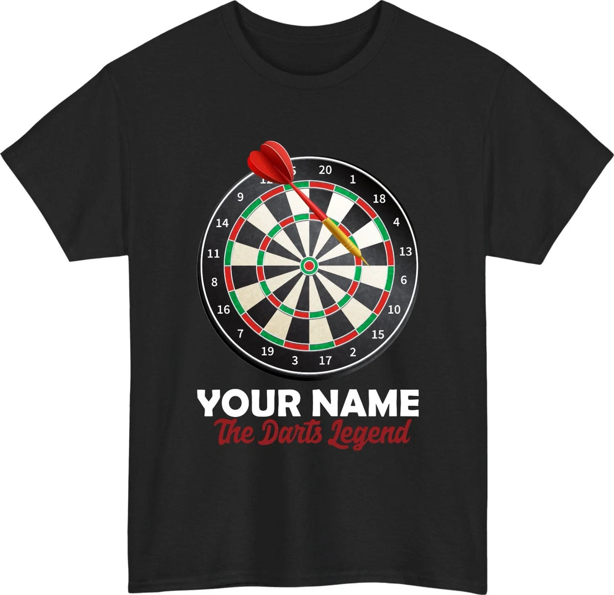 Personalised Darts Legend Custom Name Dartboard Pub Player Gift Tee Top Unisex