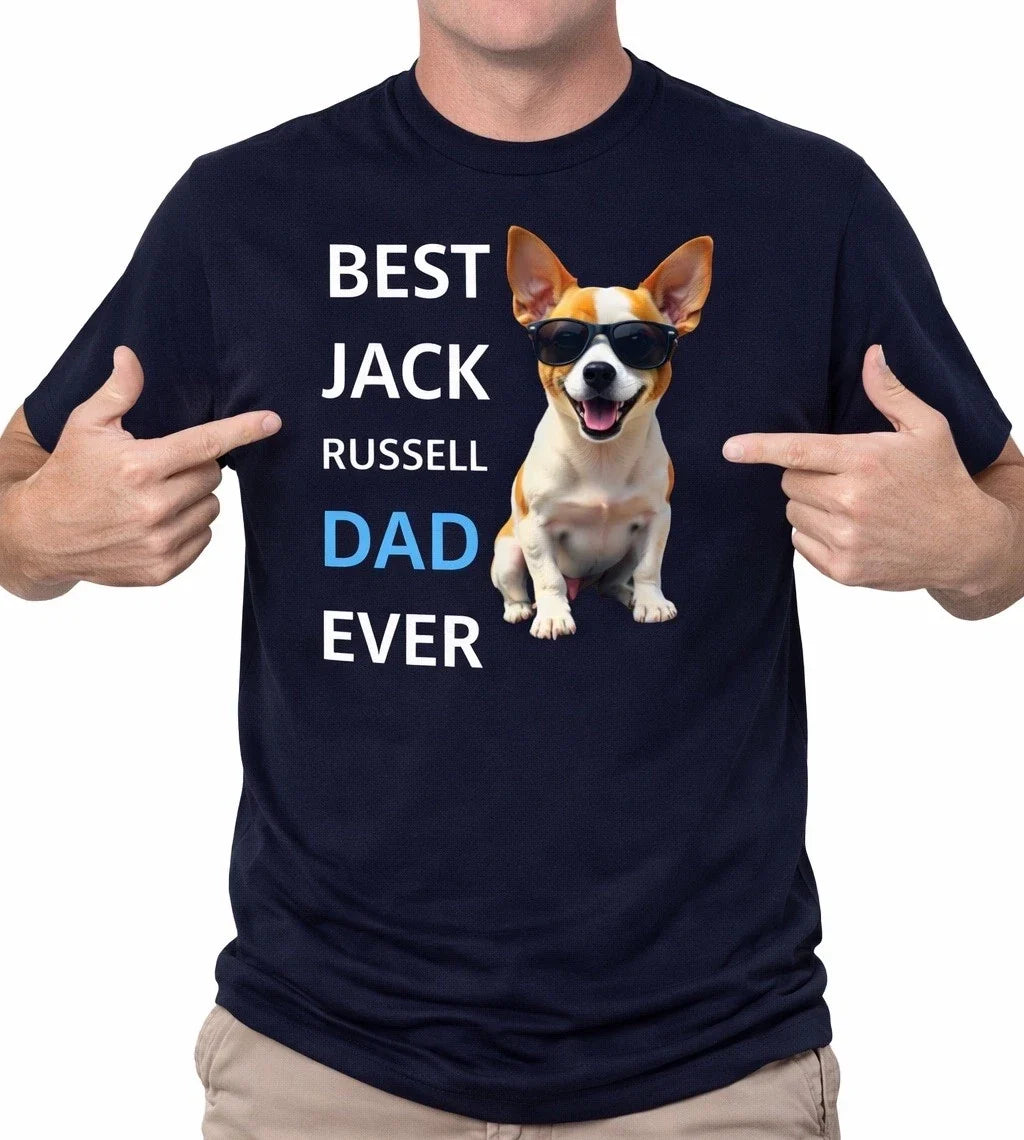 Best Jack Russell Dad Ever Funny Dog Father Quote Cool Gift Mens New Top Unisex