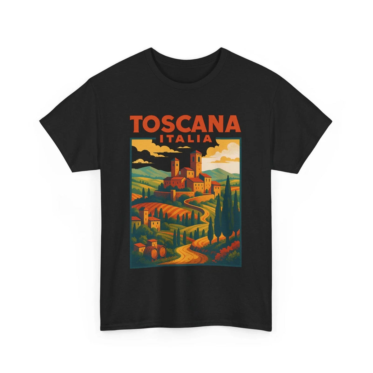 Italia Tuscany Vintage Tee Unisex Heavy Cotton , Italy Travel Shirt Unisex