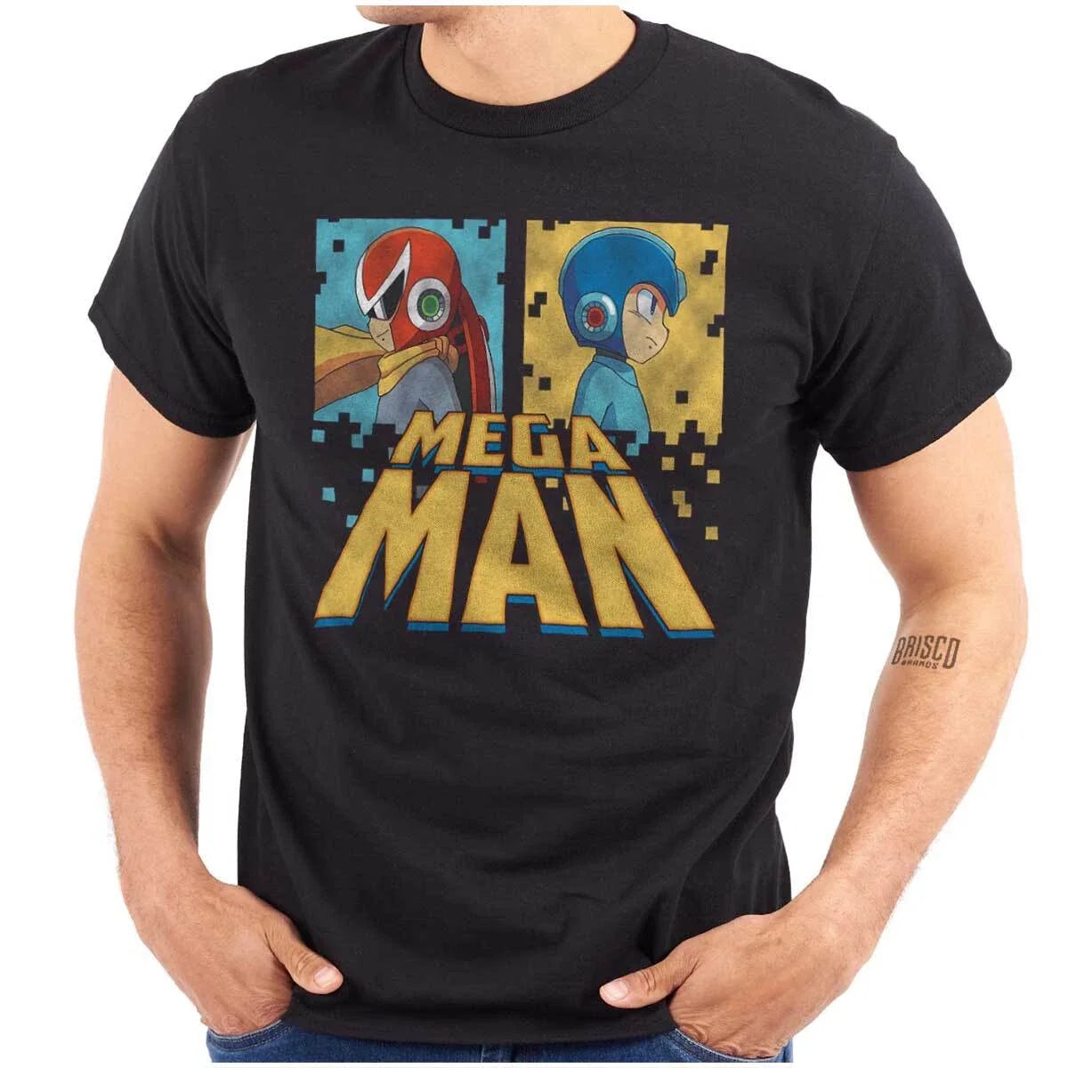 Vintage Retro Mega Man Video Game Proto Man Womens or Mens Crewneck T Shirt Tee Unisex